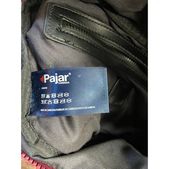 Pajar Canada Quilted Belt Bag Fanny Pack Crossbody Wine Berry Nylon - Picture 4 of 8